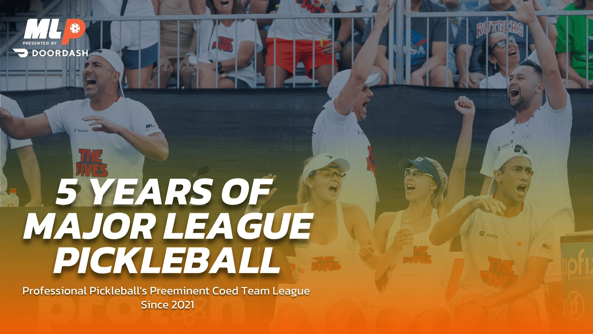 Group of players celebrating at Major League Pickleball event, showcasing competitive pickleball act.