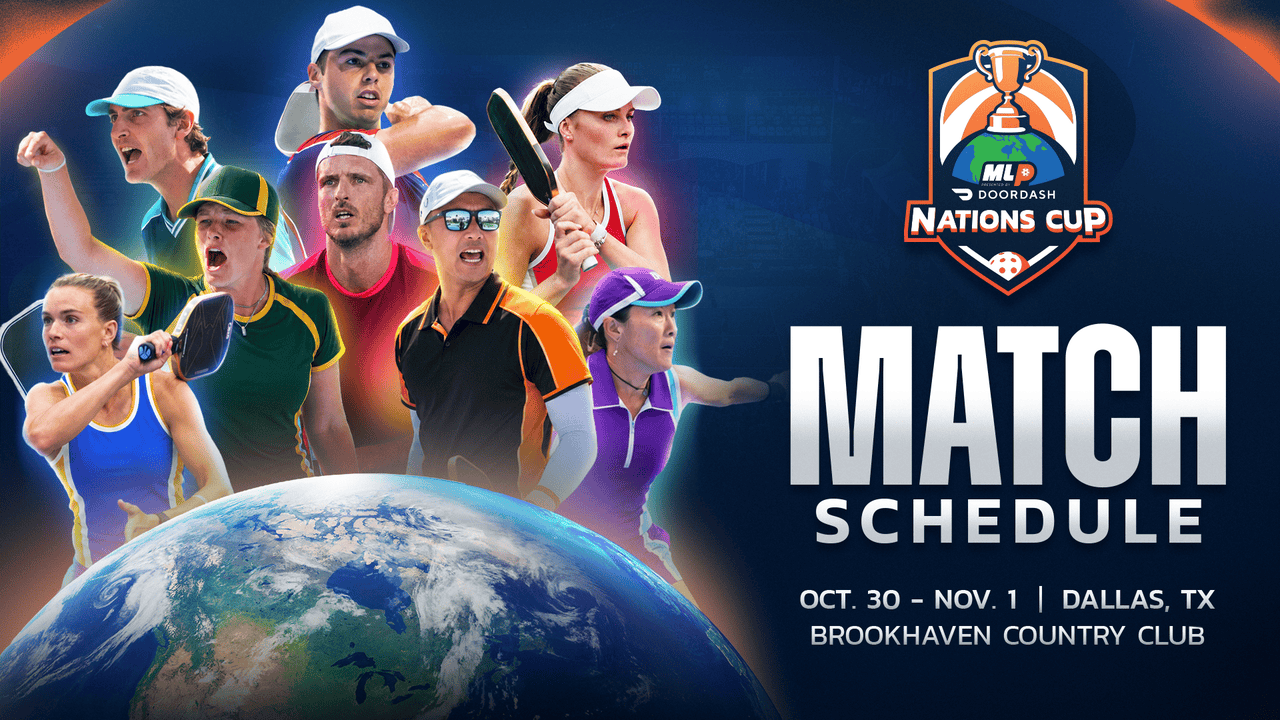 Pickleball players competing at the Major League Pickleball Nations Cup in Dallas.