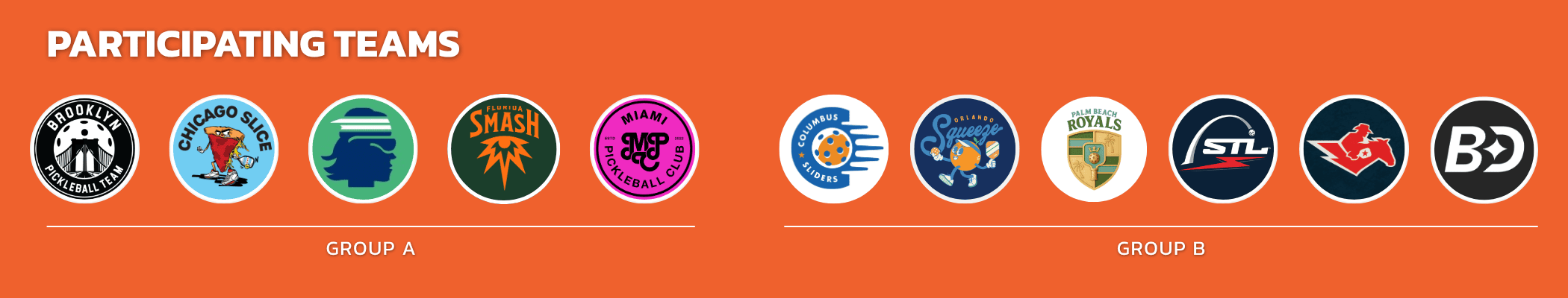 Dynamic Major League Pickleball teams competing in a tournament.