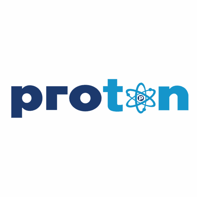 Proton logo featuring atomic design, related to Major League Pickleball branding.